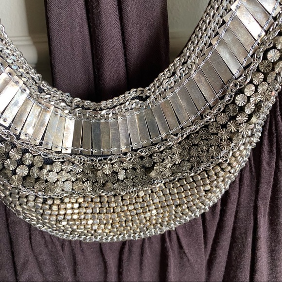 🛍 Bordeaux Los Angeles Blinged out Halter Top - Picture 2 of 8